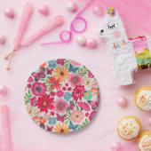 ブライトワイルドフラワーパターンブライダルシャワー ペーパープレート (パーティー)