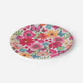 ブライトワイルドフラワーパターンブライダルシャワー ペーパープレート (アングル)