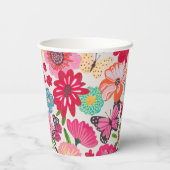 ブライトワイルドフラワーパターンブライダルシャワー 紙コップ (裏面)