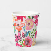 ブライトワイルドフラワーパターンブライダルシャワー 紙コップ (右)