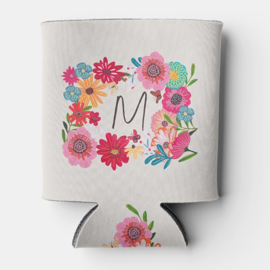 ブライトワイルドフラワーブライダルシャワーパーティー 缶クーラー (正面)