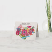 ブライトワイルドフラワーブーケブライダルシャワー サンキューカード (正面)