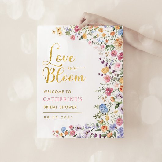 ブライトワイルドフラワーメドウブライダルシャワーへようこそ ポスター