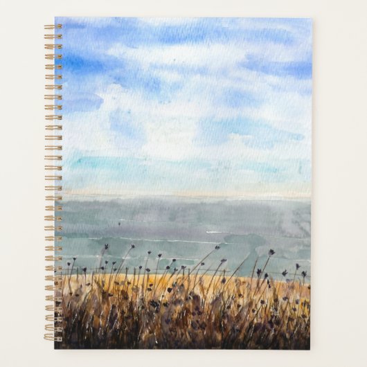 ブライトンの水彩画の海岸絵を描 プランナー手帳 (正面)