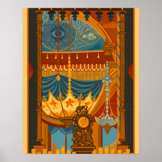 ブライトンの音楽ルームから神秘的な天井プリント ポスター (正面)