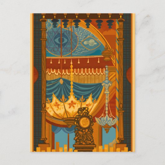 ブライトンの音楽ルームから神秘的な天井プリント ポストカード (正面)