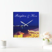 ブライトンアンドホーブビーチアットナイトタイム スクエア壁時計 (ホーム)