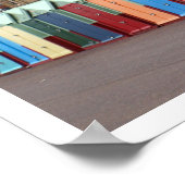 ブライトンアンドホーヴビーチカラフルハッツ ポスター (角)