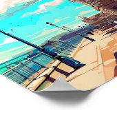 ブライトンイングランドヴィンテージトラベルプレイスイラストレーション ポスター (角)