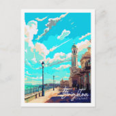 ブライトンイングランドヴィンテージトラベルプレイスイラストレーション ポストカード (正面)