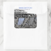 ブライトンビーチのデッキチェア（英国）シール スクエアシール (バッグ)