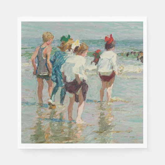 ブライトンビーチの夏の日(by E.H. Potthast) スタンダードランチョンナプキン (正面)