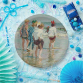 ブライトンビーチの夏の日(by E.H. Potthast) ペーパープレート (パーティー)