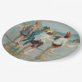 ブライトンビーチの夏の日(by E.H. Potthast) ペーパープレート (アングル)