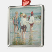 ブライトンビーチの夏の日(by E.H. Potthast) メタルオーナメント (左)