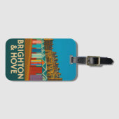 ブライトンビーチハッツカラフル – シーサイドプリント ラゲッジタグ (正面横)