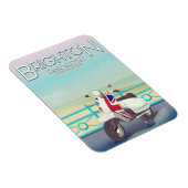 ブライトンヴィンテージユニオンジャックスクーター旅行ポスター マグネット (右側)