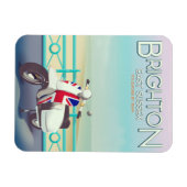 ブライトンヴィンテージユニオンジャックスクーター旅行ポスター マグネット (横)