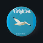 ブライトンヴィンテージ旅行アートキャンバス印刷 缶バッジ<br><div class="desc">ブライトンSeagullヴィンテージ旅行ポスターアート。</div>