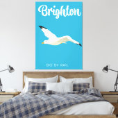 ブライトンヴィンテージ旅行アート キャンバスプリント (インサイチュ (寝室))