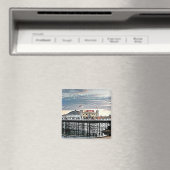 ブライトン桟橋と曇りスカイデジタ絵画ル マグネット (インサイチュ (食洗機))