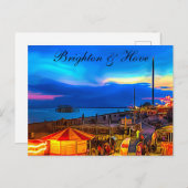 ブライトン&ホーブビーチ&サンセットデ絵画ジタルズ ポストカード (正面/裏面)