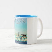 ブライトン、東サセックス旅行ポスター。 ツートーンマグカップ (正面右)