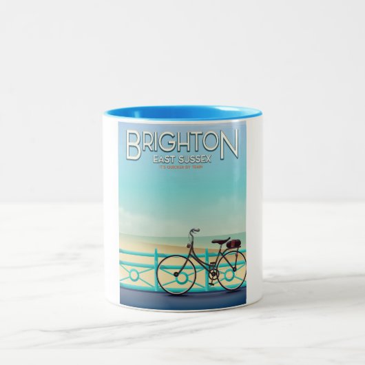 ブライトン、東サセックス旅行ポスター。 ツートーンマグカップ (中央)