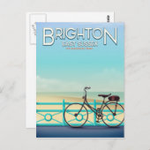 ブライトン、東サセックス旅行ポスター。 ポストカード (正面/裏面)