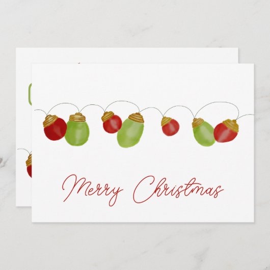 ブライトヴィンテージクリスマスライトホリデーカード シーズンカード (正面/裏面)