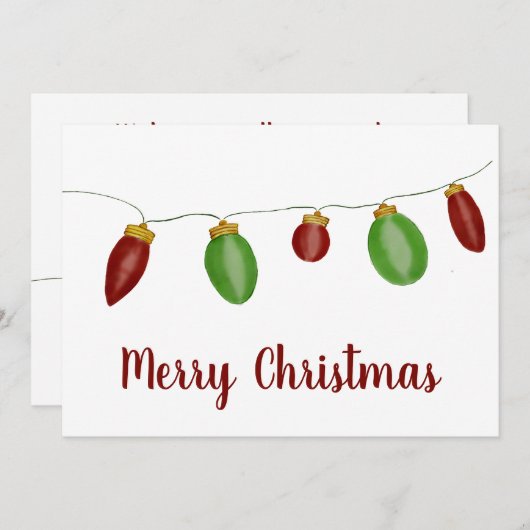 ブライトヴィンテージクリスマスライトホリデーカード シーズンカード (正面/裏面)