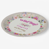 ブライトヴィンテージワイルドフラワーメドーワイルドワン誕生日 ペーパープレート (アングル)