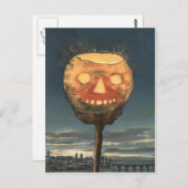 ブライト不気味ハロウィーンのカボチャのちょうちんパンプキン ポストカード (正面/裏面)