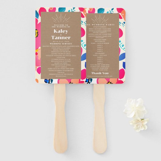 ブライト切り出しインスパイアカード結婚ストック ハンドファン (正面&裏面)