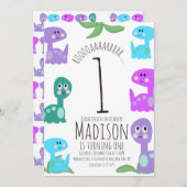 ブライト恐竜誕生日招待状 招待状 (正面/裏面)