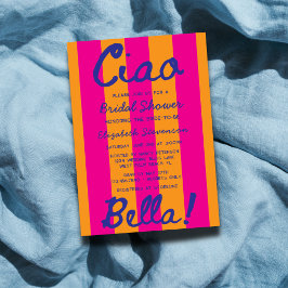 ブライト手書きイタリアンサンセットブライダルシャワー 招待状