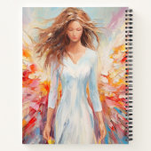 ブライト抽象芸術エンジェルルーズ絵を描スタイル ノートブック (裏面)