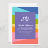 ブライト抽象芸術ジオメトリックレインボーブライダルシャワー 招待状 (正面/裏面)