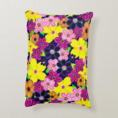ブライト抽象芸術フラワーアート アクセントクッション (裏面(縦))