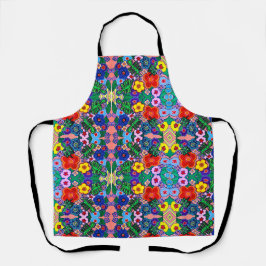 ブライト抽象芸術フラワーアート エプロン