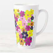 ブライト抽象芸術フラワーアート カフェラテマグ (右)