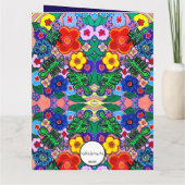 ブライト抽象芸術フラワーアート カード (裏面)