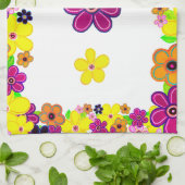 ブライト抽象芸術フラワーアート キッチンタオル (折り畳み)