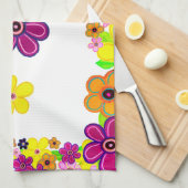 ブライト抽象芸術フラワーアート キッチンタオル (四つ折り)