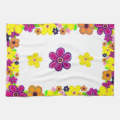 ブライト抽象芸術フラワーアート キッチンタオル (横)