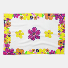 ブライト抽象芸術フラワーアート キッチンタオル