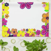 ブライト抽象芸術フラワーアート キッチンタオル (折り畳み)