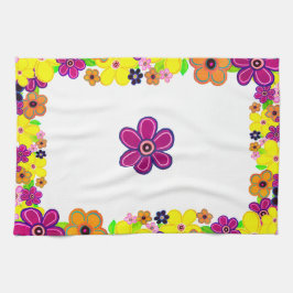 ブライト抽象芸術フラワーアート キッチンタオル