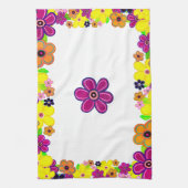 ブライト抽象芸術フラワーアート キッチンタオル (縦)