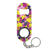 ブライト抽象芸術フラワーアート キーホルダー栓抜き (裏面)